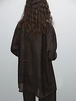 Long check overshirt