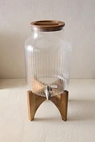 ACACIA WOOD DISPENSER WITH STAND
