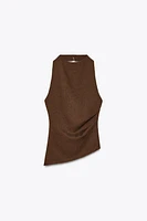 TOP HALTER DRAPÉ À TEXTURE