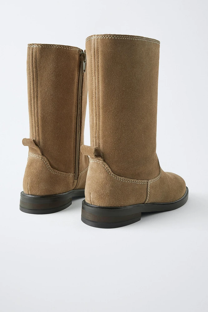 SPLIT LEATHER BOOTS