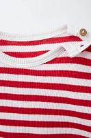 ENSEMBLE T-SHIRT ET BERMUDA GAUFRÉ RAYURES