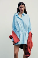 SHIRT DRESS WITH PLEATS