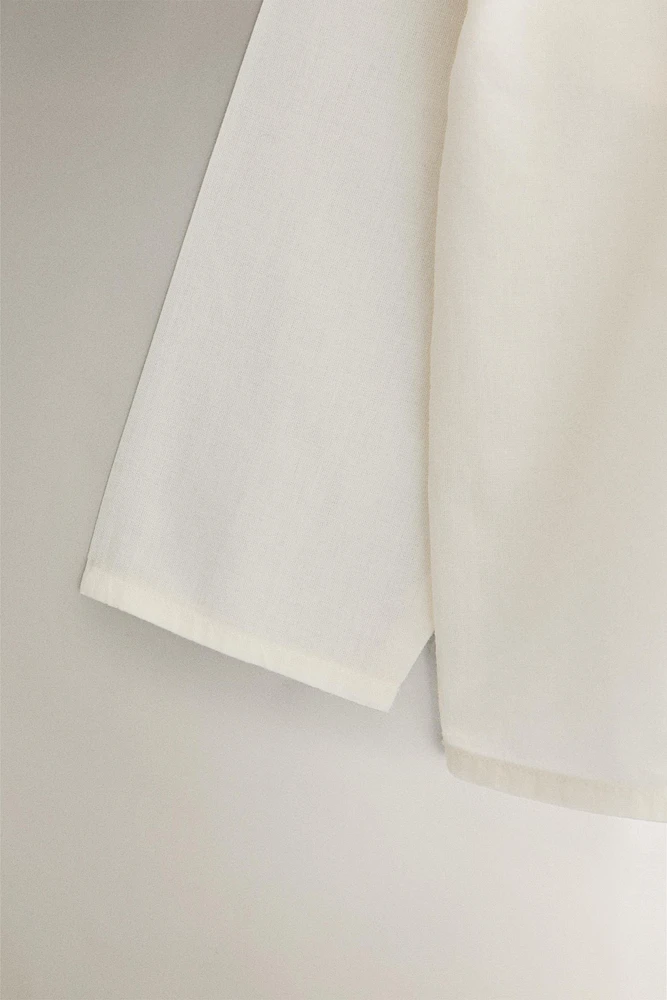 CHILDREN’S SOLID COTTON LONG BLOUSE