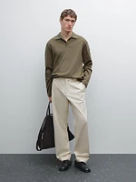 Long sleeve polo sweater