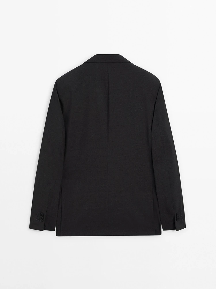 100% wool grey suit blazer