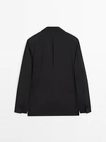 100% wool grey suit blazer