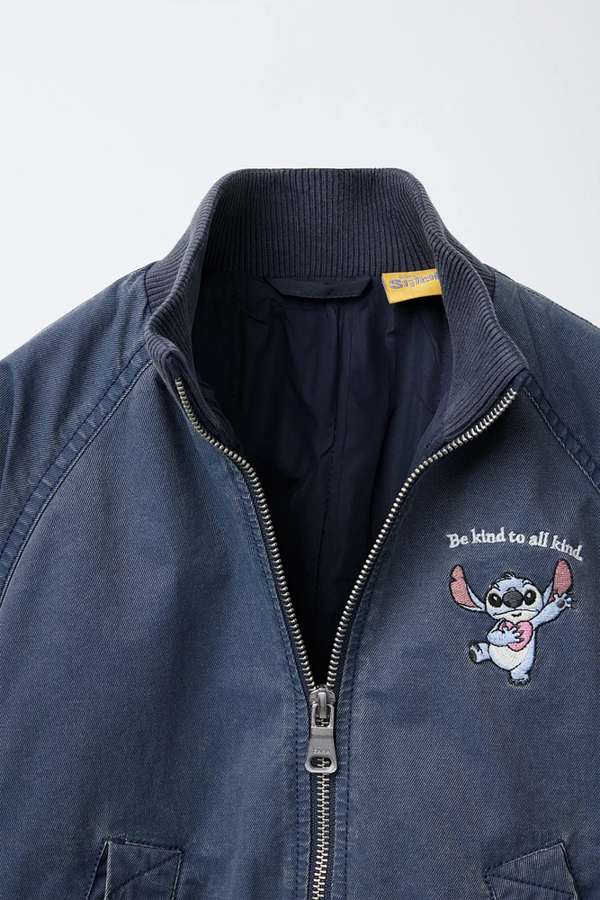 BLOUSON BOMBER EFFET USÉ STITCH & ANGEL © DISNEY