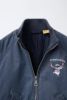 BLOUSON BOMBER EFFET USÉ STITCH & ANGEL © DISNEY