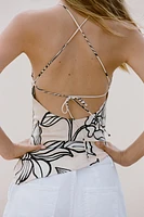 OPEN BACK LINEN TOP