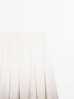 Ombré print box pleat midi skirt