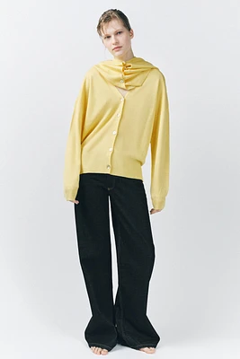 PLAIN KNIT WOOL CARDIGAN