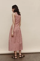 GINGHAM MIDI DRESS