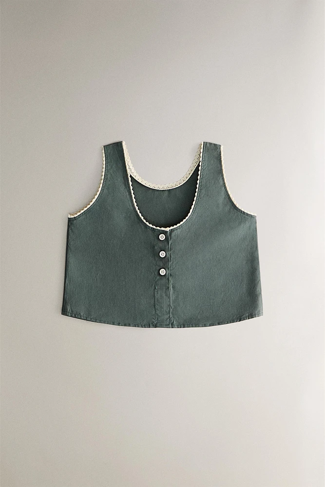 CHILDREN'S PLAIN COTTON BLOUSE