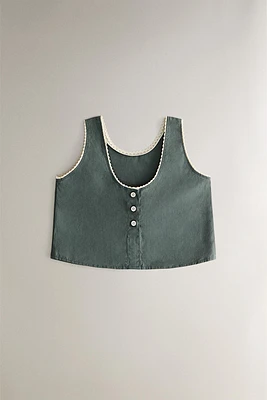 CHILDREN'S PLAIN COTTON BLOUSE