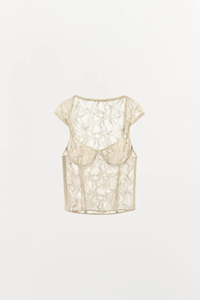 LACE UNDERWIRE BUSTIER TOP