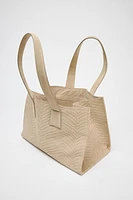 BRAIDED SPLIT LEATHER SHOPPER BAG