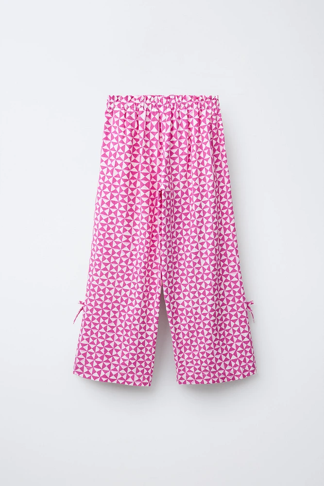 PANTALON DROIT IMPRIMÉ AVEC LIN