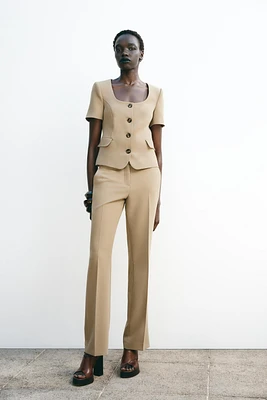 FLARED HIGH WAIST PANTS
