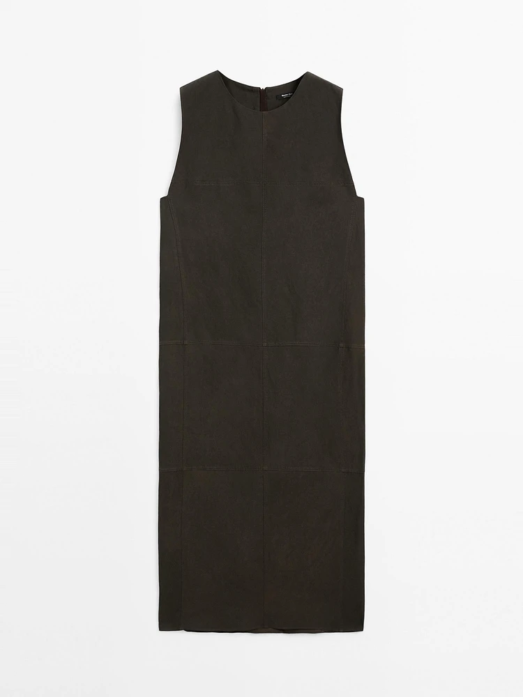 Midi dress with seam details