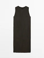 Midi dress with seam details