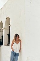 EMBROIDERED LACE TOP