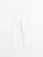 Stretch linen blend trousers