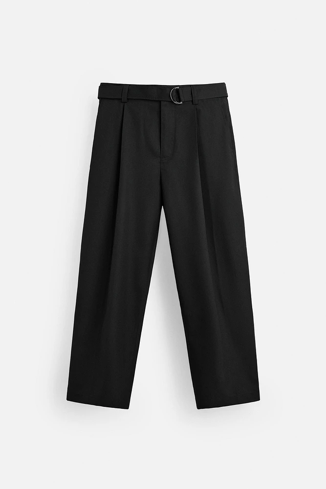 PLEATED PANTS WITH BELT