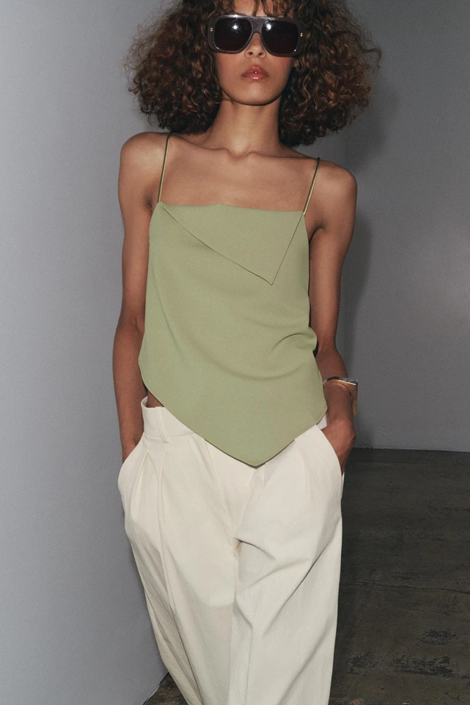 ASYMMETRIC CREPE TOP