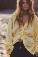 OVERSIZED LINEN BLEND SHIRT