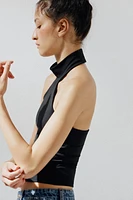 POLYAMIDE HALTER TOP