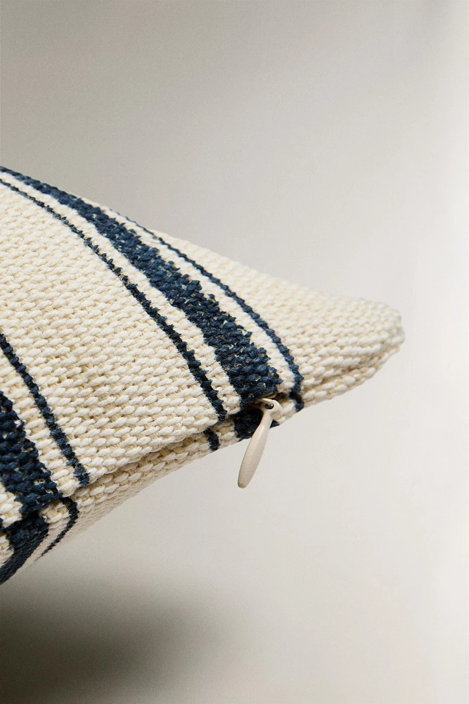 STRIPED OUTDOOR CHAIR SEAT CUSHION