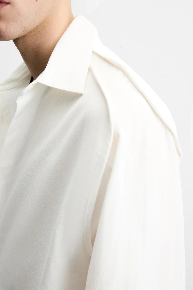 TEXTURED WEAVE SHIRT WITH PIPING