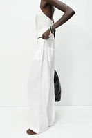 PANTALON LARGE À BOUCLES AVEC LIN