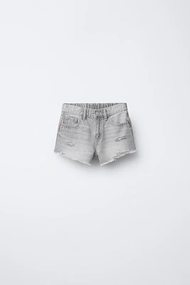 RIPPED DENIM SHORTS