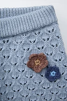 SHORT EN MAILLE À FLEURS AU CROCHET