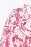 RUFFLED PRINT BLOUSE