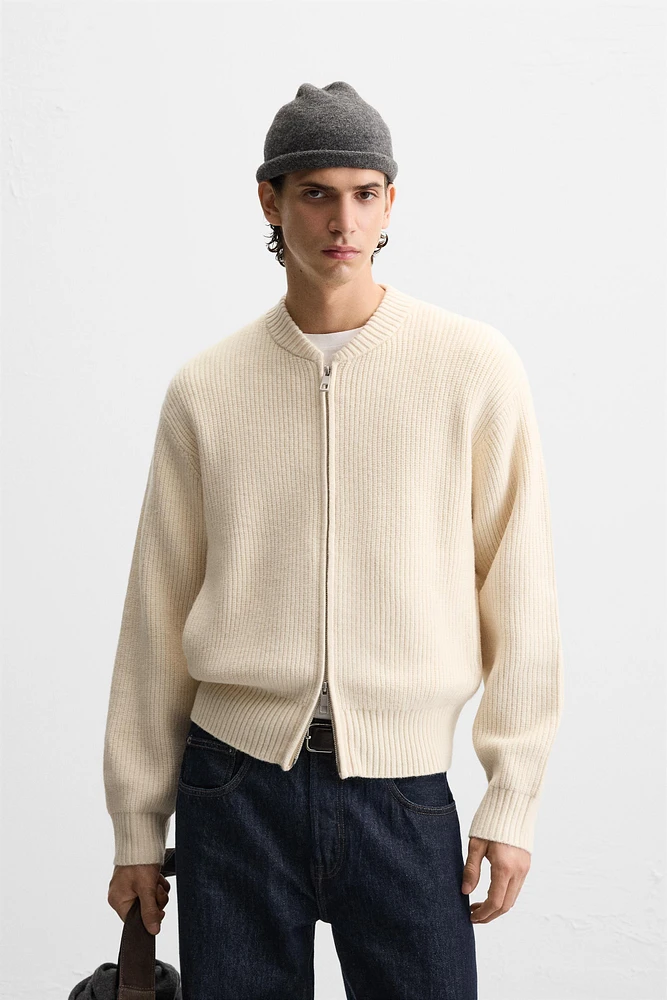 ZIPPERED KNIT JACKET