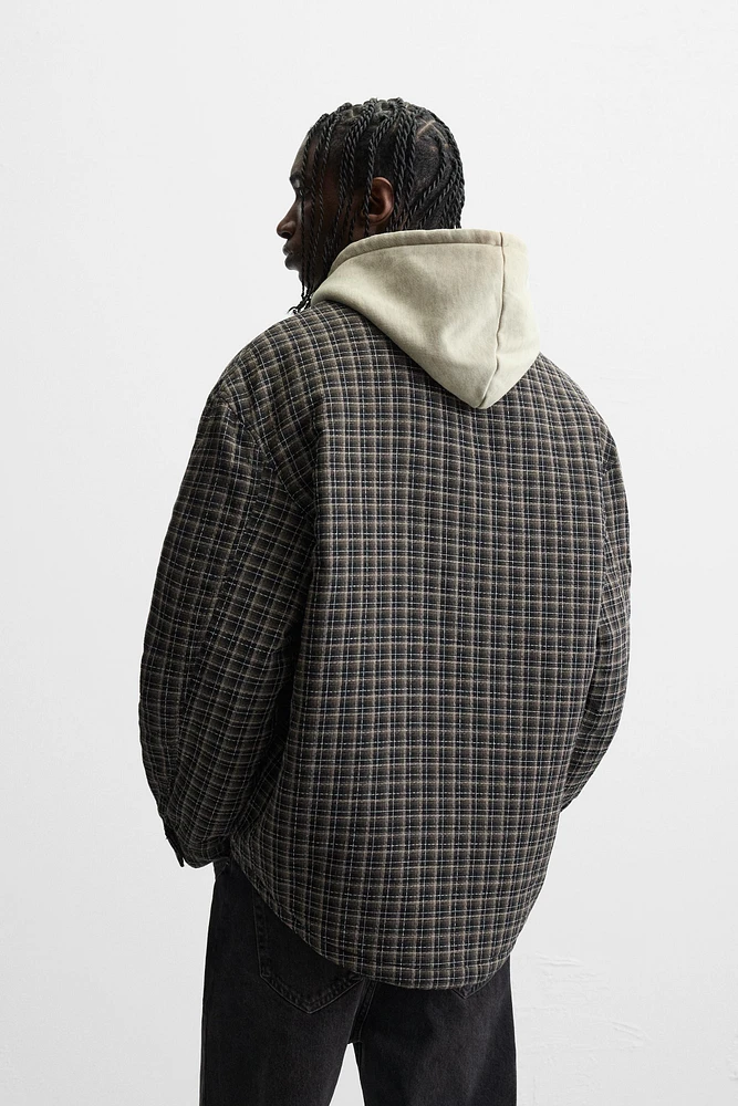 QUILTED PLAID OVERSHIRT