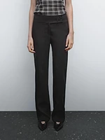 Mid-rise regular fit stretch trousers