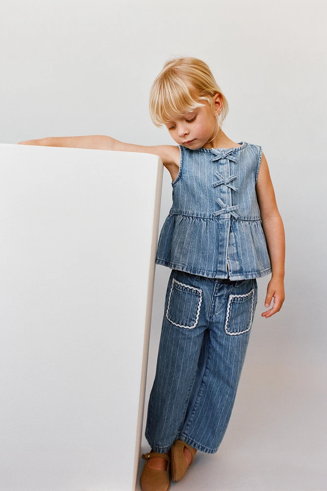 STRIPED CULOTTE JEANS