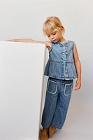 STRIPED CULOTTE JEANS