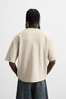 T-SHIRT DÉLAVÉ EN MAILLE IMPRIMÉ