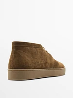Soft split suede ankle boots