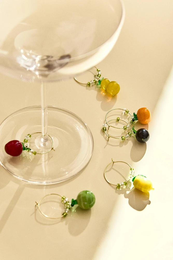 SET OF FRUIT GLASS CHARMS (SET OF 6)