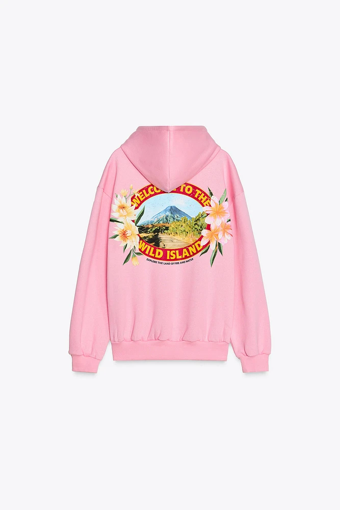 SWEAT À CAPUCHE IMPRIMÉ
