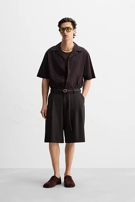 RELAXED FIT PLEATED SHORTS