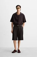RELAXED FIT PLEATED SHORTS
