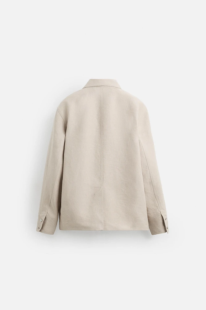 100% LINEN POCKET JACKET