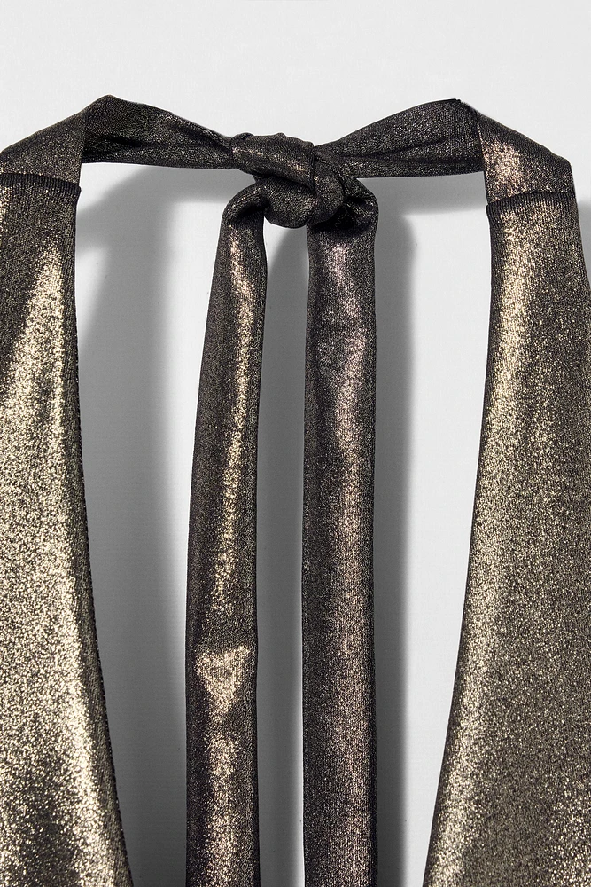 METALLIC HALTER BODYSUIT KATE MOSS X ZARA