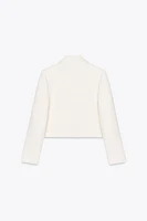 BOW TRIM TEXTURED BLAZER